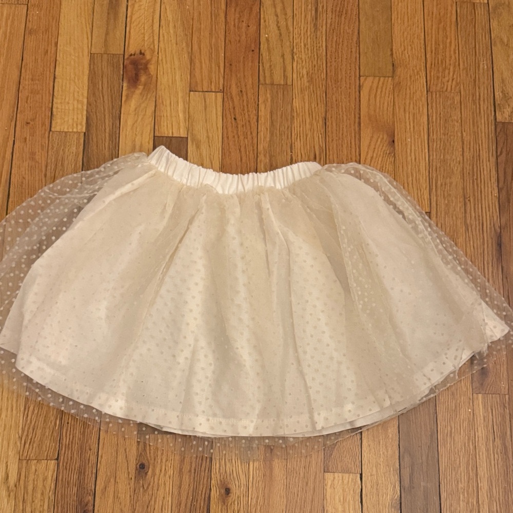Zara Cream Polka Dot Tulle Skirt